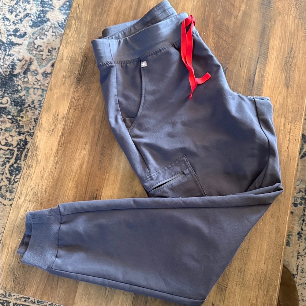 Figs Women’s Charcoal Joggers with Red Accents